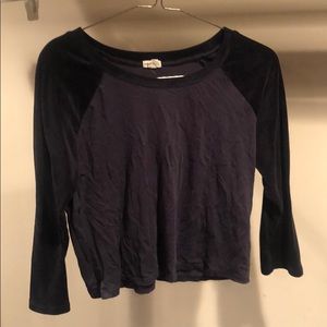 Garage Navy Cropped Baseball Tee